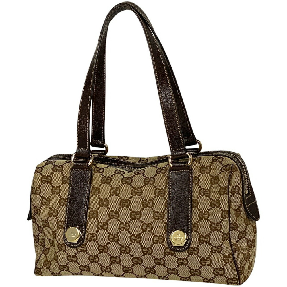 Gucci GG handbag tote bag Boston canvas brown
